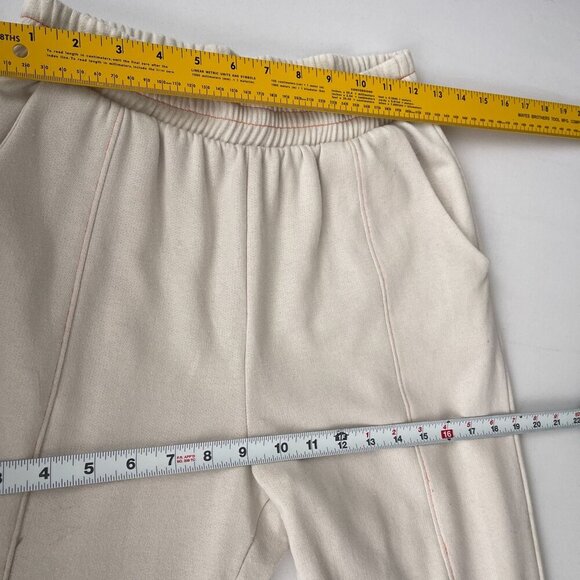 Le Lis Fleece Elastic Waist Pull On Jogger Pants Lined Pockets Beige Women XS - Picture 7 of 11